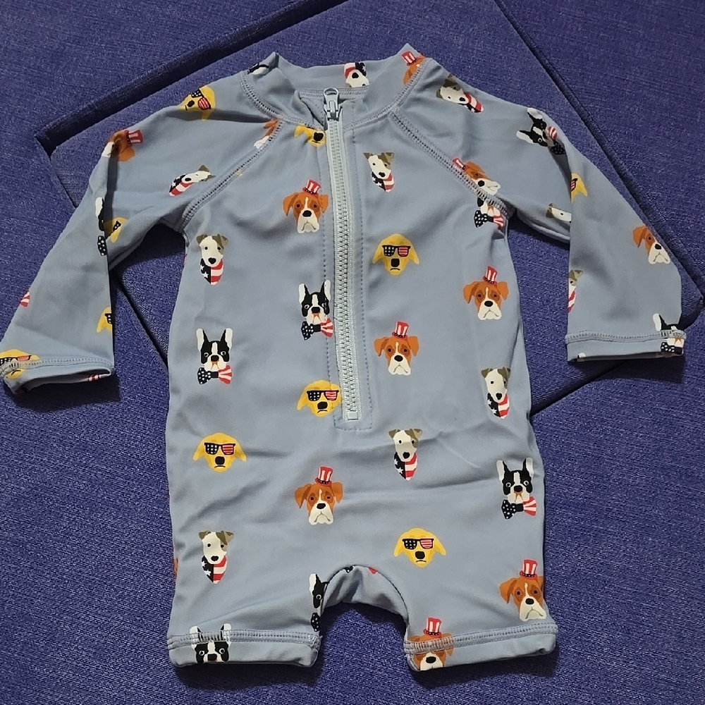 Adorable Dog Print Baby Romper